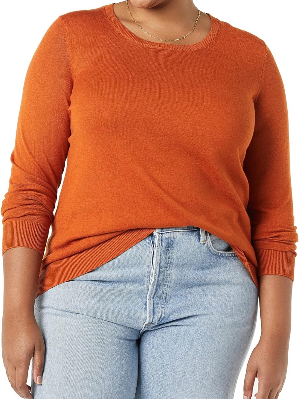 Amazon Essentials Women's Crew Neck Sweater - Rust XXL